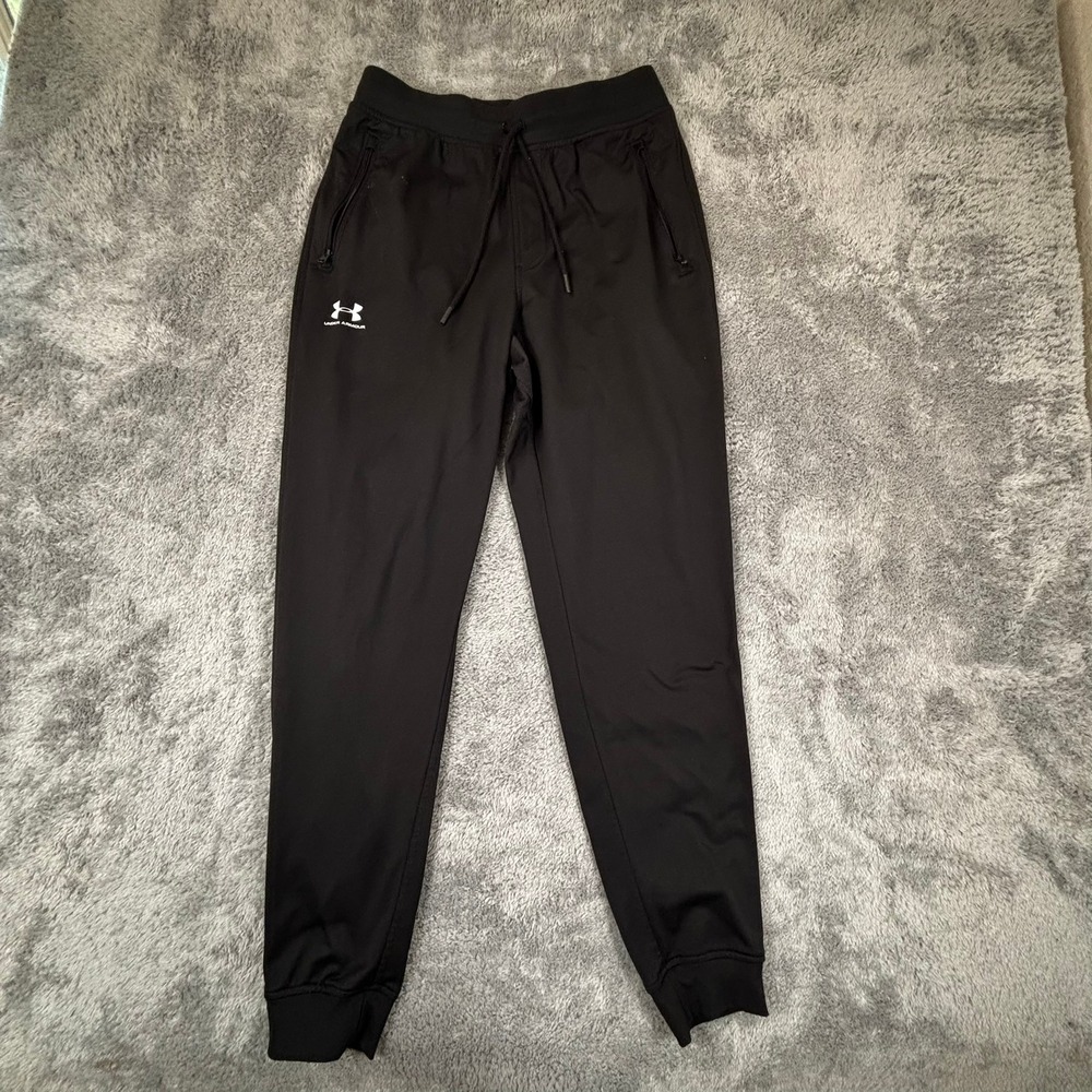 Under Armour ColdGear Mens Joggers Black Loose Fit Tapered Sweatpants Medium